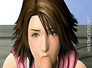 Hot 3D hentai babe gives blowjob - 5 min